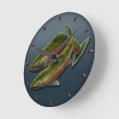 Fisherman Clock Coho Salmon Fish Wall Clocks Gifts Ronde Klok (Hoek)