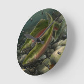 Fisherman Clock Coho Salmon Fish Wall Clocks Gifts Ronde Klok (Hoek)
