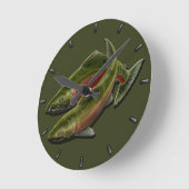 Fisherman Clock Coho Salmon Fish Wall Clocks Gifts Ronde Klok (Hoek)