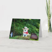 Fisherman Corgi blanco groet Kaart (Voorkant)