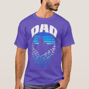 Fisherman Dad Fishing Boat Funny Vintage Retro Sun T-shirt