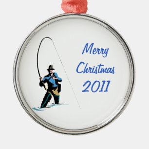 Fisherman Design Metalen Ornament