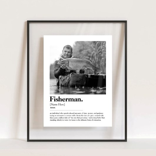 Fisherman Dictionary Definition met aangepaste fot Acryl Bord