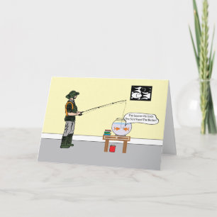 Fisherman en AS Fish Bowl Birthday Card Kaart
