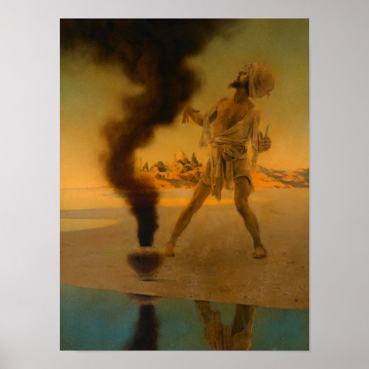 Fisherman en The Genie, van de Arabische Nacht Poster (Voorkant)