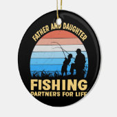 Fisherman Father en Daughter Vist partners Keramisch Ornament (Links)