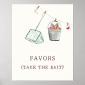 Fisherman Favors Sign Sjabloon | Bewerkbaar Gevist Poster (Voorkant)