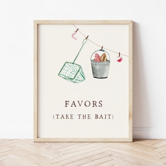 Fisherman Favors Sign Sjabloon | Bewerkbaar Gevist Poster