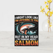 Fisherman Fish Angler Thinking About Salmon Fishin Kaart (Gele Bloem)