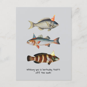 Fisherman Fish Pet Fun Verjaardag Briefkaart