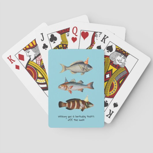 Fisherman Fish Pet Fun Verjaardag Pokerkaarten (Achterkant)