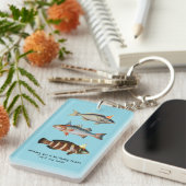 Fisherman Fish Pet Fun Verjaardag Sleutelhanger (Voorkant Rechts)