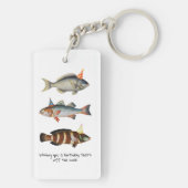 Fisherman Fish Pet Fun Verjaardag Sleutelhanger (achterkant)