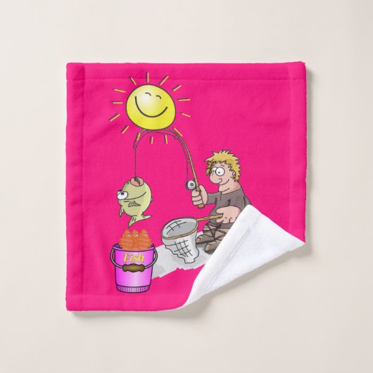 Fisherman Fish Sun Bathroom Towel sets Bad Handdoek (Wasdoekje)