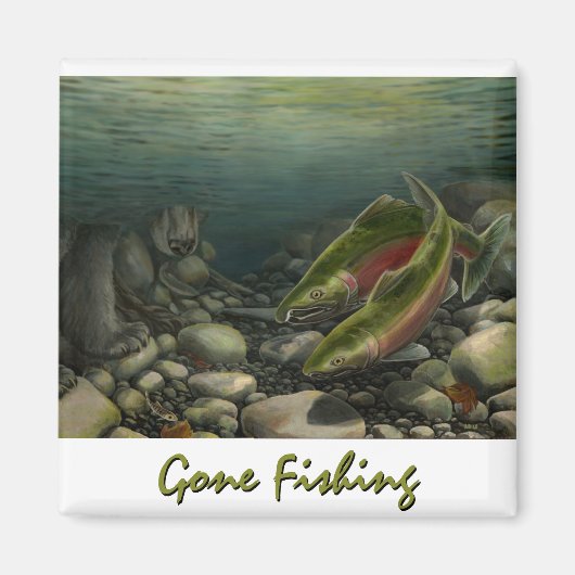Fisherman Fridge Magnets Custom Gone Vist Giften Magneet (Voorkant)