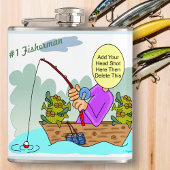 Fisherman Funny Cartoon Heupfles