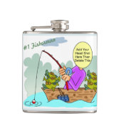 Fisherman Funny Cartoon Heupfles (Voorkant)
