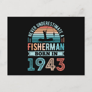 Fisherman, geboren in 1943, 80e Birthday Gift Briefkaart