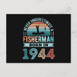 Fisherman, geboren in 1944, 80e Birthday Gift Briefkaart