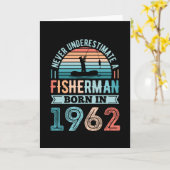 Fisherman, geboren in 1962 Vissende 60e Birthday G Kaart (Gele Bloem)