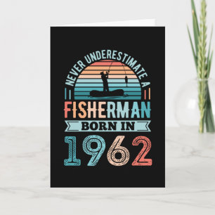 Fisherman, geboren in 1962 Vissende 60e Birthday G Kaart