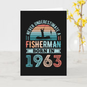 Fisherman, geboren in 1963 Vissende 60e Birthday G Kaart (Gele Bloem)