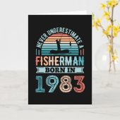 Fisherman, geboren in 1983 Gevist op 40e geboorted Kaart (Gele Bloem)