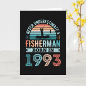Fisherman, geboren in 1993 Vissen 30th Birthday Gi Kaart (Gele Bloem)