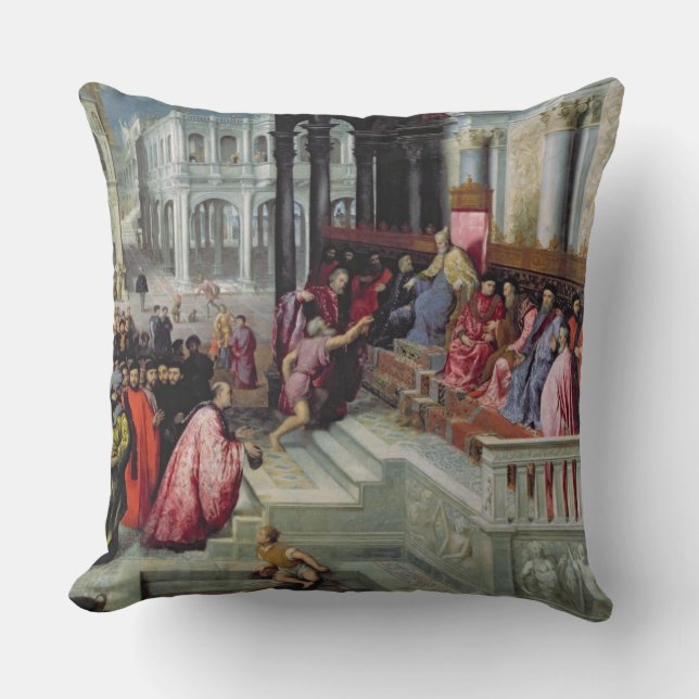 Fisherman geeft de Ring aan de Doge of Venice Kussen (Voorkant)