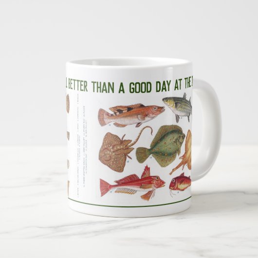 Fisherman Gift. Gevist of schuin Grote Koffiekop (Voorkant rechts)