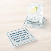 Fisherman Gift met Gevist Citaat Glazen Onderzetter (Schuin)