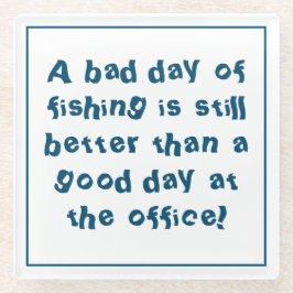 Fisherman Gift met Gevist Citaat Glazen Onderzetter