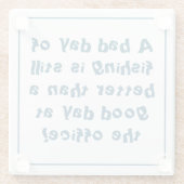 Fisherman Gift met Gevist Citaat Glazen Onderzetter (Achterkant)