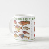 Fisherman Gift met  visillustraties op Koffiemok (Voorkant links)
