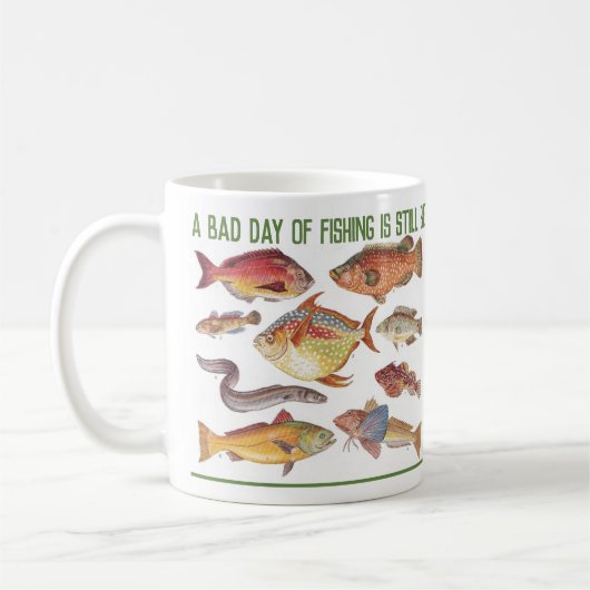 Fisherman Gift met  visillustraties op Koffiemok (Links)