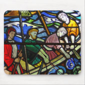 Fisherman Glas in lood Window Mousepad Muismat (Voorkant)