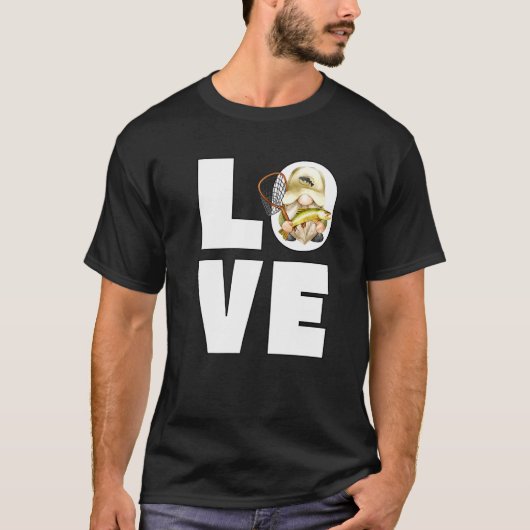 Fisherman Gnome Love Vist Mannen & Vrouwen Cute T-shirt (Voorkant)