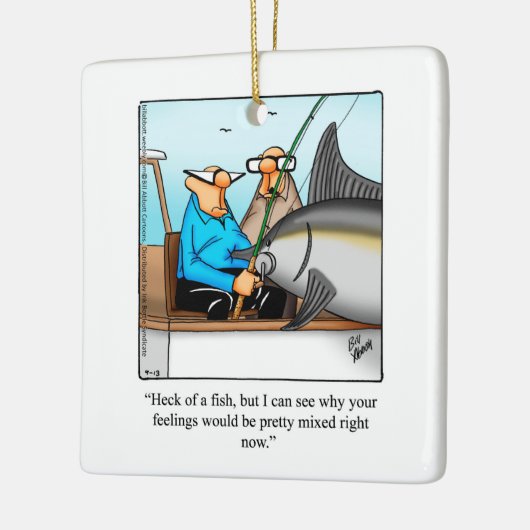 Fisherman Humor kerstversiering Keramisch Ornament (Links)
