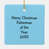 Fisherman Humor kerstversiering Keramisch Ornament (Achterkant)