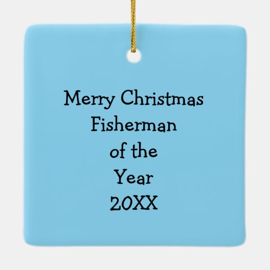 Fisherman Humor kerstversiering Keramisch Ornament (Achterkant)