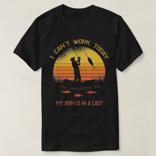 Fisherman, ik kan vandaag mijn arm niet werken in t-shirt (Design voorkant)