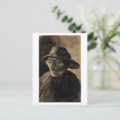 Fisherman met Sou'wester, Vincent van Gogh Briefkaart (Staand voorkant)