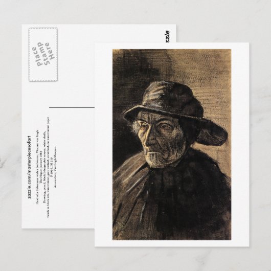 Fisherman met Sou'wester, Vincent van Gogh Briefkaart (Voorkant / Achterkant)