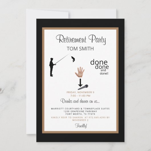 Fisherman Mic Drop Retirement Party Invitation Kaart (Voorkant)