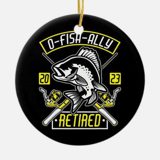 Fisherman O Fish Ally in ruste 2023 Gevist Keramisch Ornament (Voorkant)