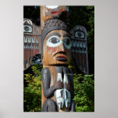 Fisherman on Totem Pole, Alaska Poster (Voorkant)