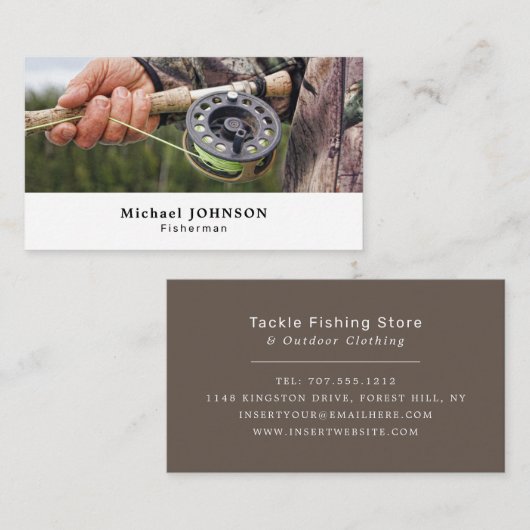 Fisherman Portrait, Fisherman Vist Tackle Store Visitekaartje (Voorkant / Achterkant)