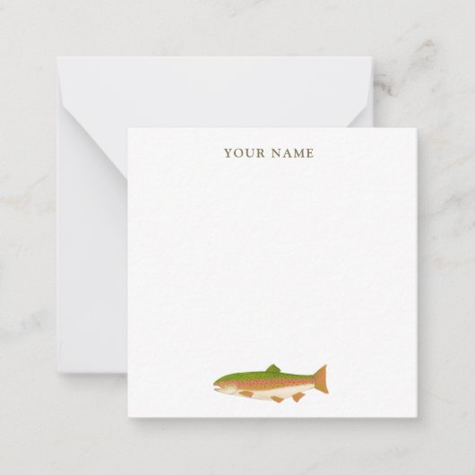 Fisherman Rainbow Trout Stationery Post-it Notes Notitiekaartje (Voorkant)