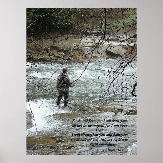 Fisherman River Isaiah 41:10 Afdruk Poster (Voorkant)