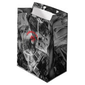 Fisherman’s Deck Black and White Gift Bag Medium Cadeauzakje (Achterkant Gekanteld)
